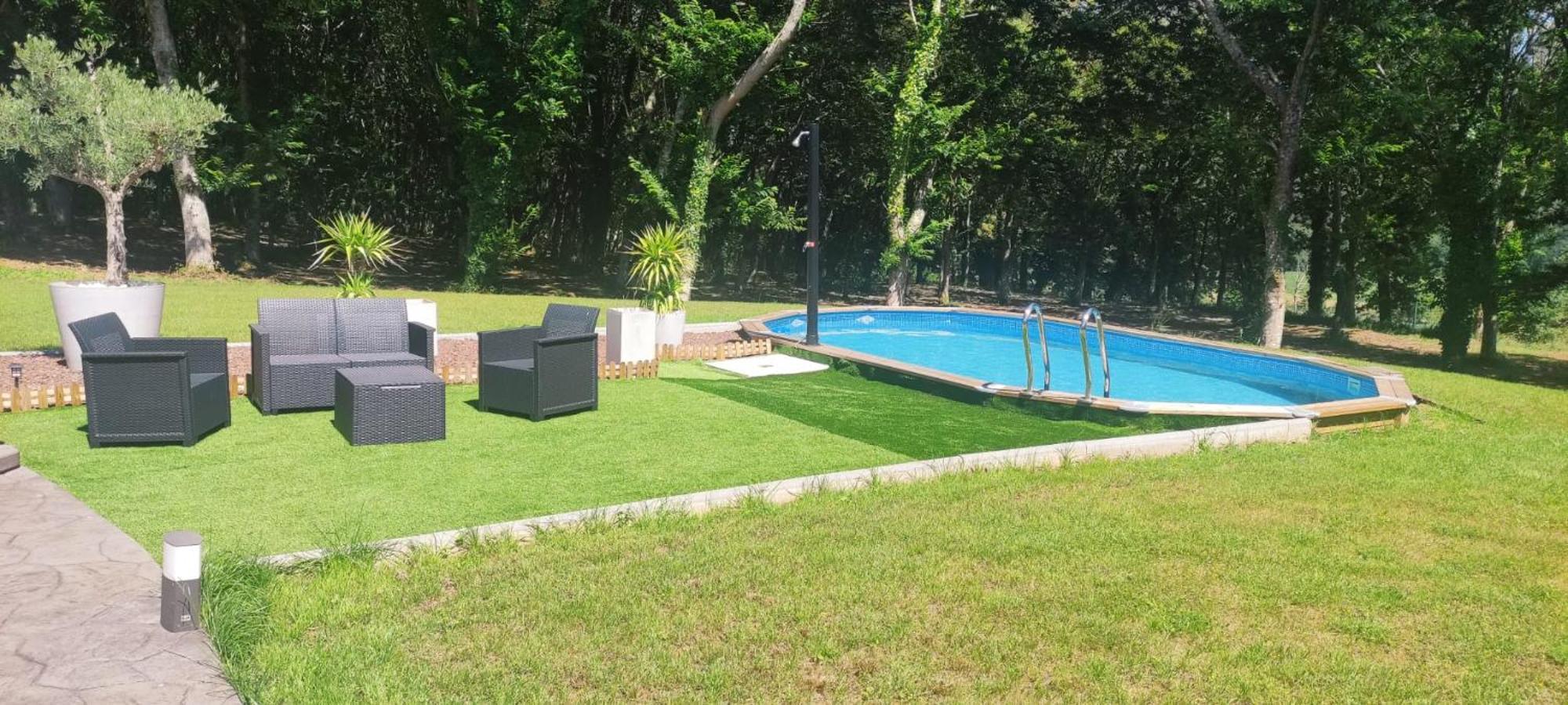 Preciosa Casa Con Piscina Y Bosque Privados En Sigueeiro, Santiago De Compostela Villa Sigueiro Exterior photo